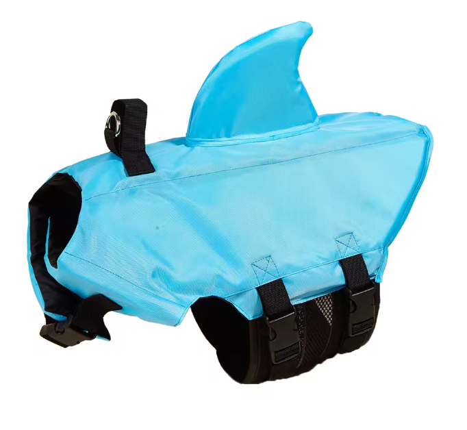 Shark Dog Life Vest — Reinforced Buoyancy Swimwear for Small Dogs, Safety Vest with Handle for Medium & Large Dogs While Surfing