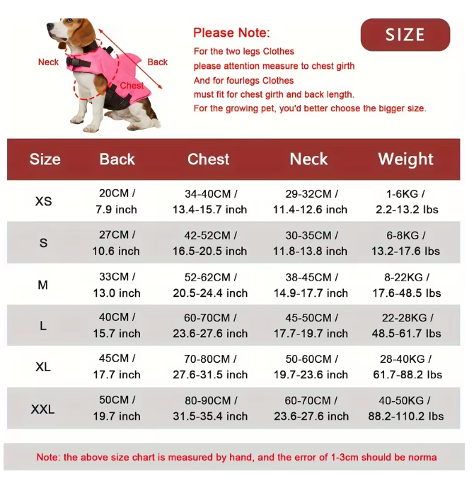 Shark Dog Life Vest — Reinforced Buoyancy Swimwear for Small Dogs, Safety Vest with Handle for Medium & Large Dogs While Surfing