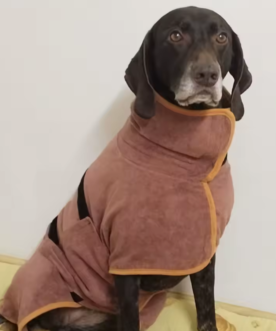 Pet Bathrobe — Highly Absorbent, Quick-Drying Dog & Cat Towel Coat with Adjustable Fit, for Small, Medium & Large Pets