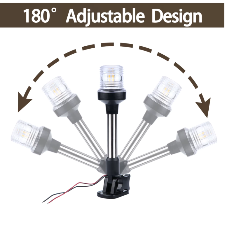 LED Navigation Light — Foldable Sailing Signal Lamp 12V