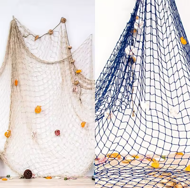 Decorative Fishing Net — Mediterranean Nautical Wall Decor
