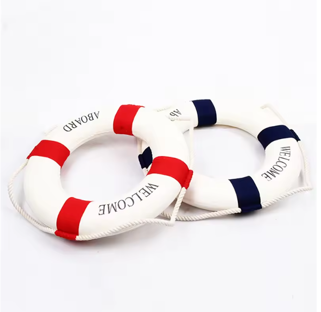 Nautical Life Ring Wall Decoration — Welcome Aboard