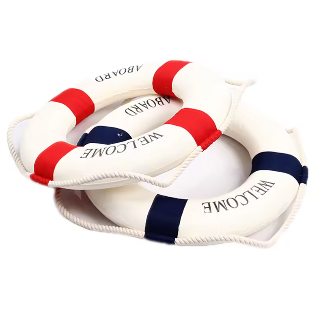 Nautical Life Ring Wall Decoration — Welcome Aboard