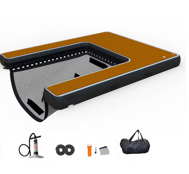 Pool Ramp for Dogs — Inflatable Dog Ramp 60"x40" with Non-Slip Surface & Floating Ladder