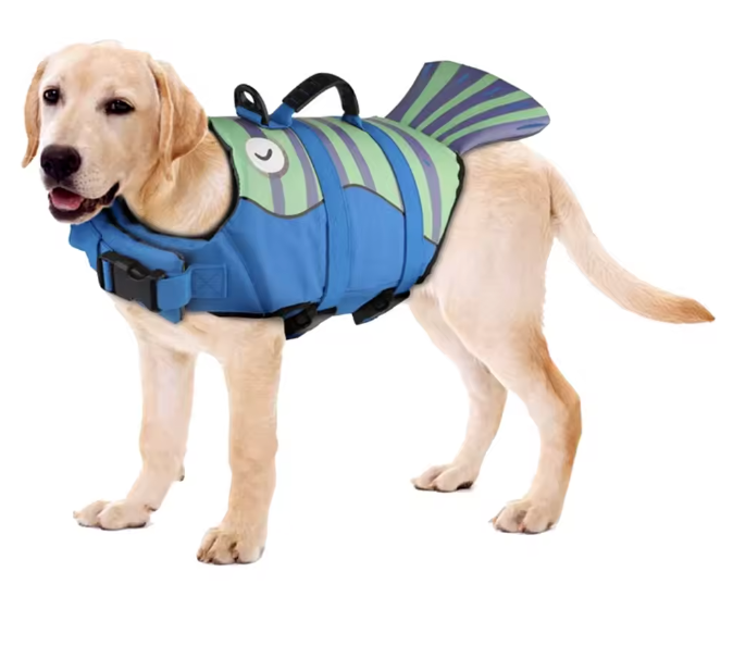 Dog Swim Vest with Rescue Handle — Adjustable Flotation Aid for Dogs and Cats, Ideal for Pool, Beach, Boating