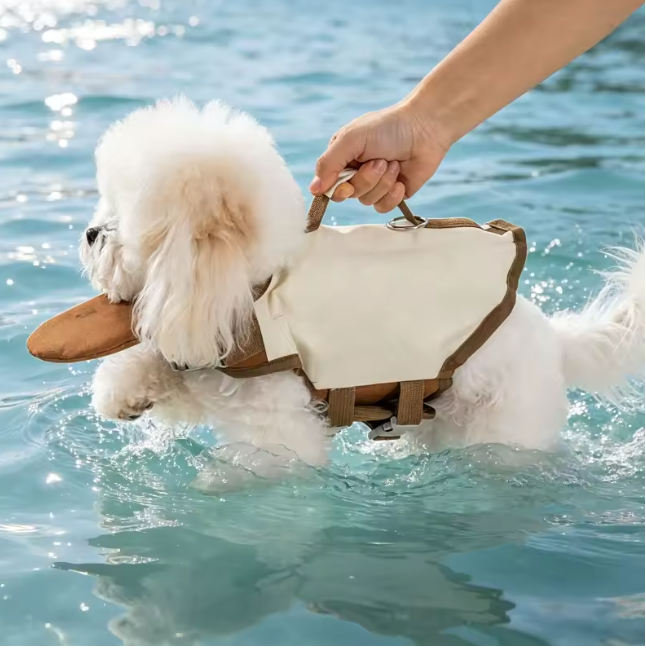Dog Life Vest with Chin Strap — Waterproof, High Buoyancy, Breathable, Adjustable Swim Vest for Puppies