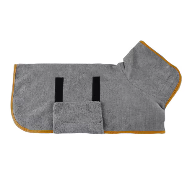 Pet Bathrobe — Highly Absorbent, Quick-Drying Dog & Cat Towel Coat with Adjustable Fit, for Small, Medium & Large Pets