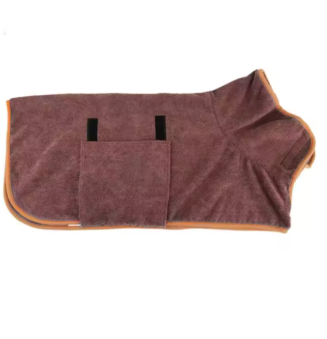 Pet Bathrobe — Highly Absorbent, Quick-Drying Dog & Cat Towel Coat with Adjustable Fit, for Small, Medium & Large Pets