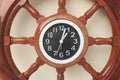 Ship Wheel with Clock — 40cm | Handcrafted