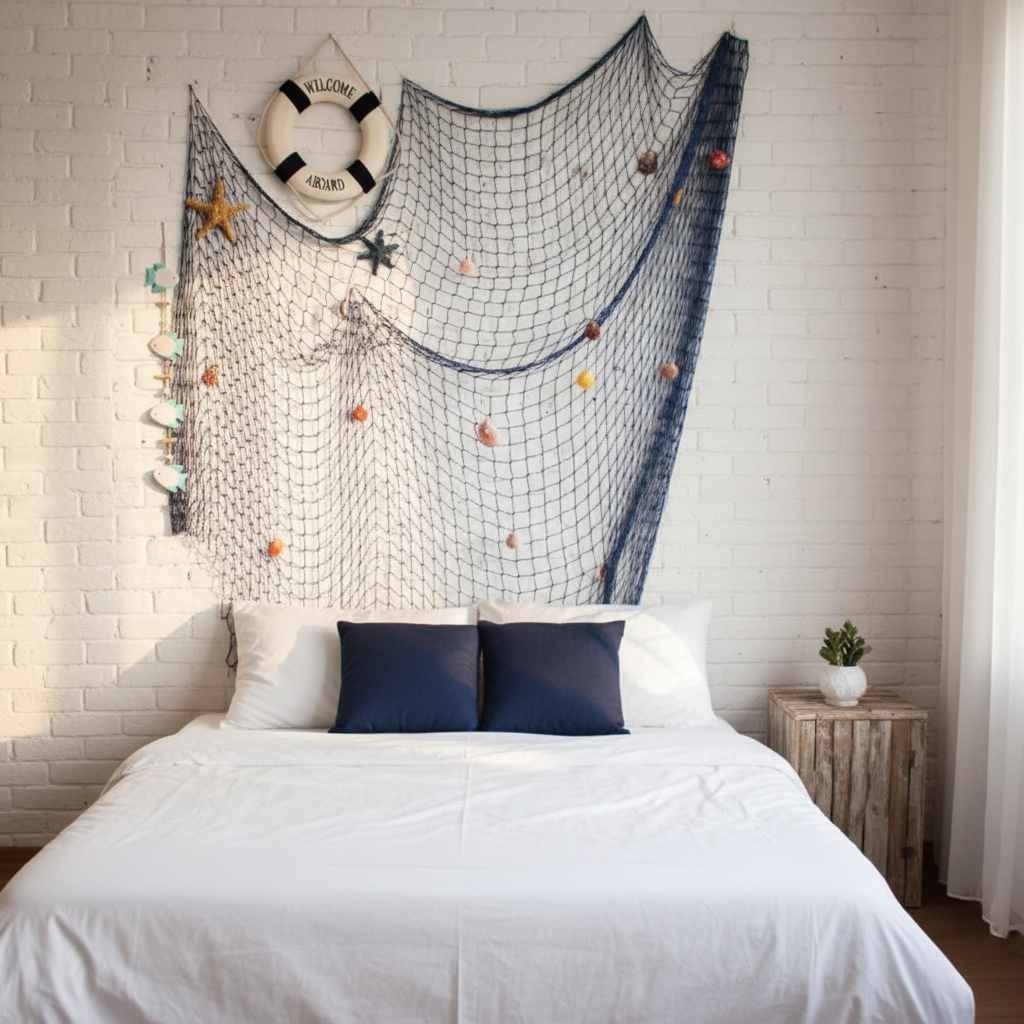 Decorative Fishing Net — Mediterranean Nautical Wall Decor