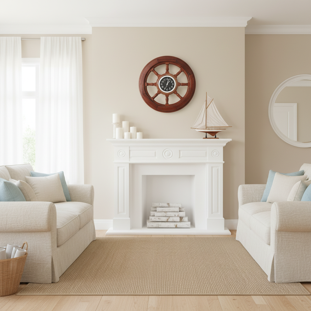 Ship Wheel with Clock — 40cm | Handcrafted